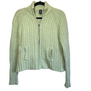 GAP Cable Knit Lambs Wool Thick Cardigan Pockets Size Medium